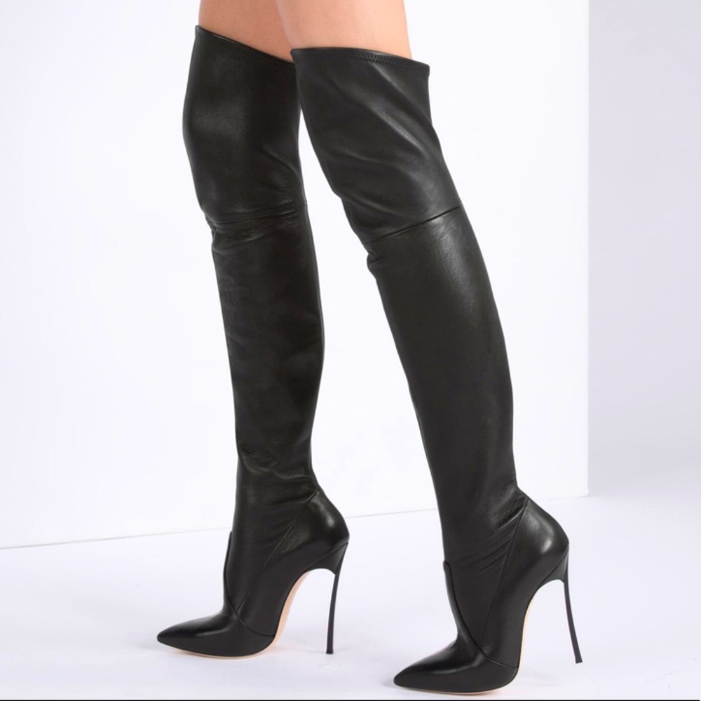 Casedei sexy leather over the knee boots